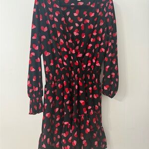 Michael Kors Black and Red Heart Print Dress
